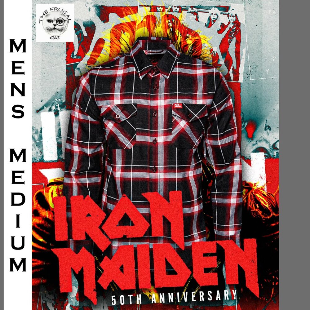 DIXXON FLANNEL x IRON MAIDEN Flannel Shirt Collab - Men's Medium
